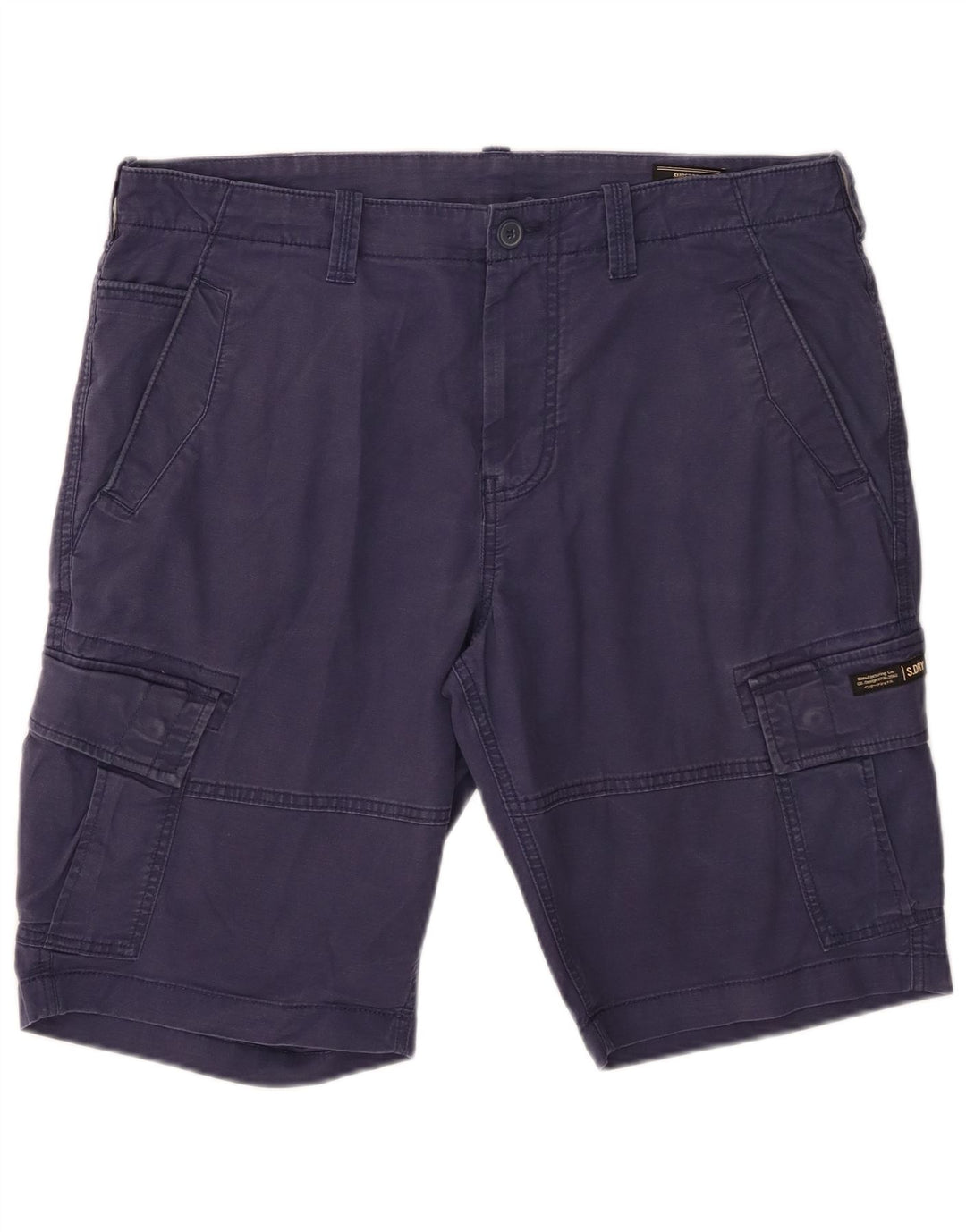 Superdry Mens Cargo Shorts W36 Large Navy Blue Cotton