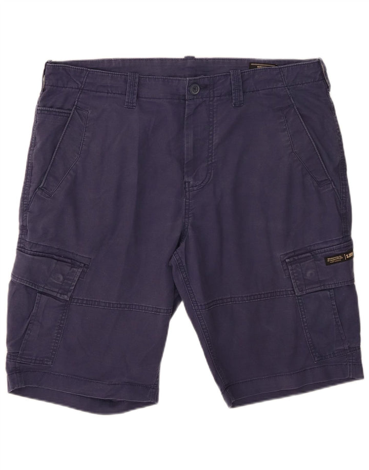 Superdry Mens Cargo Shorts W36 Large Navy Blue Cotton