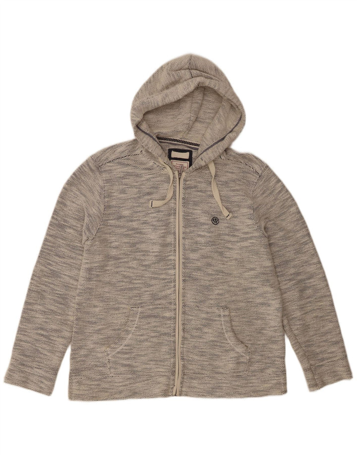 Fat Face Mens Zip Hoodie Sweater Large Grey Flecked Cotton