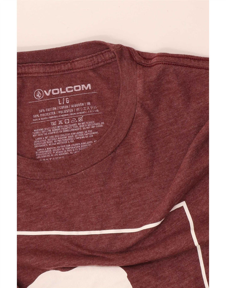 Volcom Mens Graphic T-Shirt Top Large Burgundy Cotton