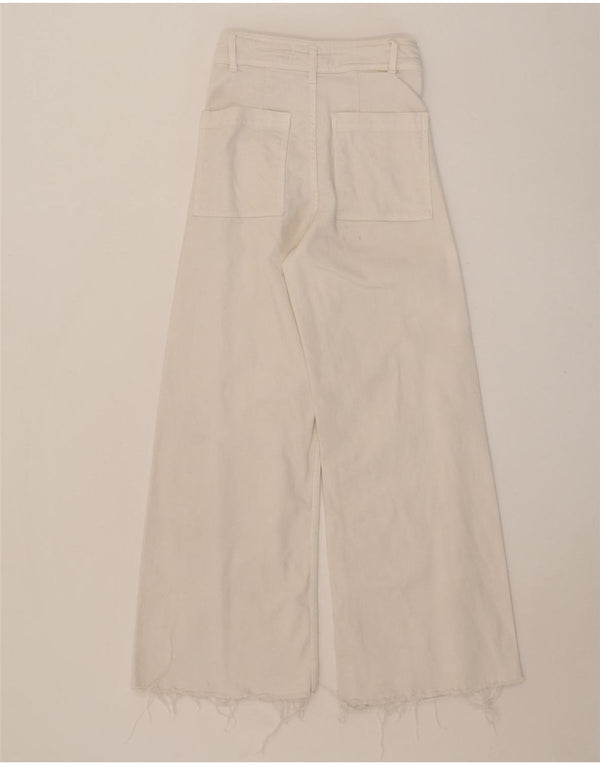 Zara Womens The Marine High Waist Straight Jeans EU 34 2XS W24 L26 White
