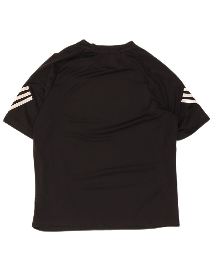Adidas Womens Climalite Graphic T-Shirt Top UK 12 Medium Black Polyester
