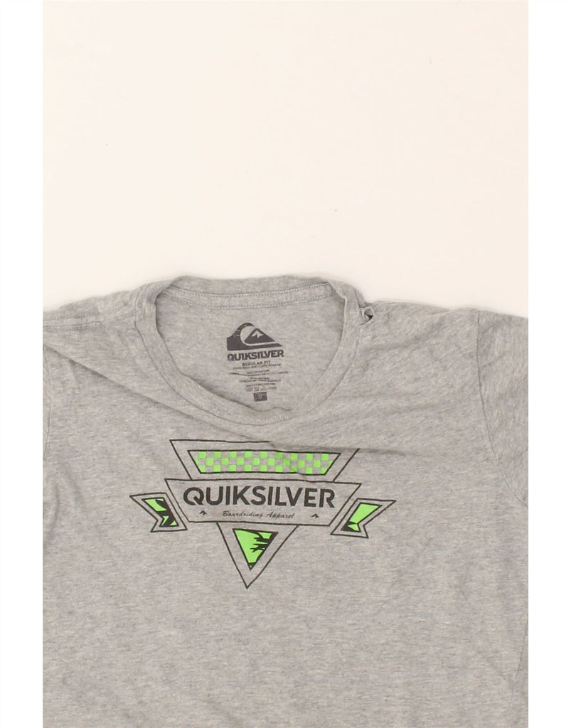 QUIKSILVER Boys Regular Fit Graphic T-Shirt Top 7-8 Years Grey Cotton | Vintage Quiksilver | Thrift | Second-Hand Quiksilver | Used Clothing | Messina Hembry 