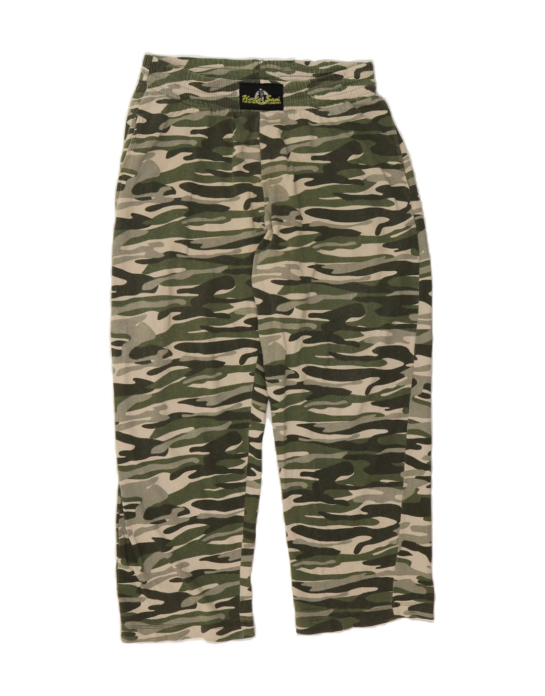 UNCLE SAM Womens Tracksuit Trousers Medium Green Camouflage Cotton Vintage Uncle Sam and Second-Hand Uncle Sam from Messina Hembry 