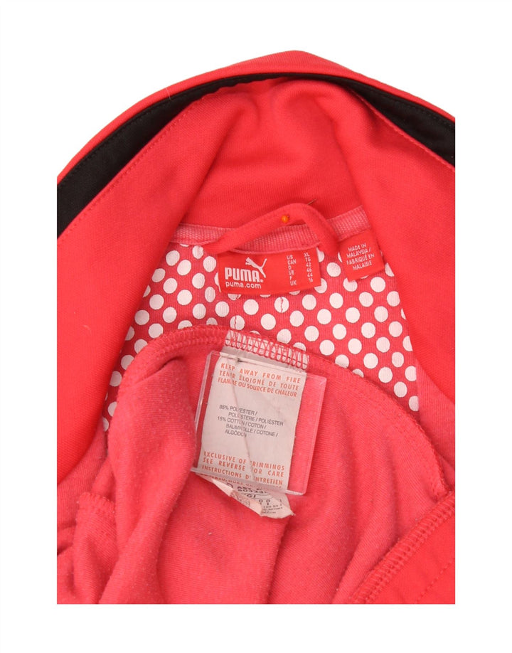 PUMA Womens Graphic Tracksuit Top Jacket UK 16 Large  Pink Polyester Vintage Puma and Second-Hand Puma from Messina Hembry 