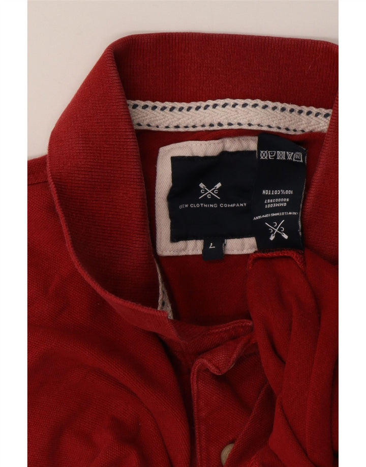 CREW CLOTHING Mens Polo Shirt Large Red Cotton
