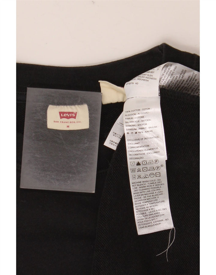LEVI'S Womens Sweatshirt Jumper UK 14 Medium Black Cotton