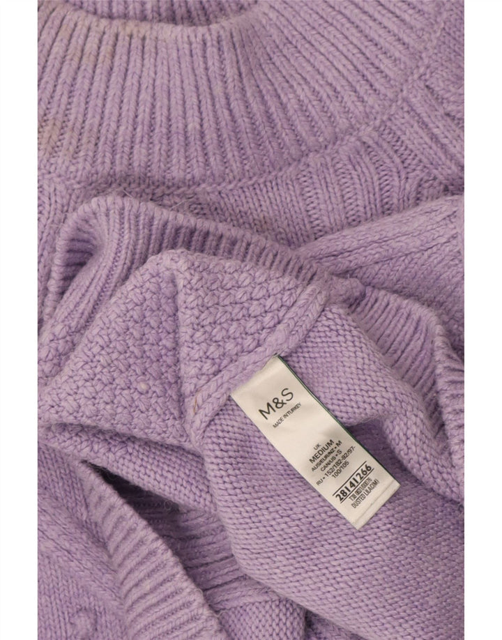 Marks & Spencer Womens Turtle Neck Jumper Sweater UK 14 Medium Purple