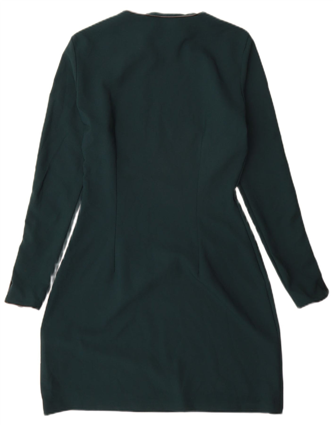 Zara Womens Long Sleeve Sheath Dress UK 10 Small Green Polyester