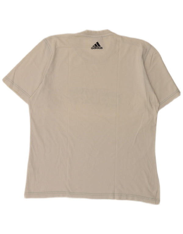 Adidas Mens Graphic T-Shirt Top Medium White Cotton