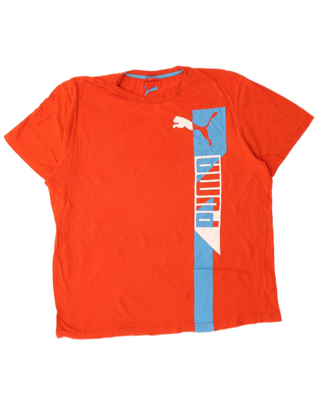 PUMA Mens Graphic T-Shirt Top XL Orange Cotton