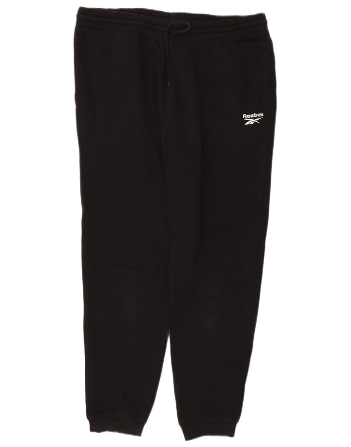 Reebok Mens Tracksuit Trousers Joggers Large Black Cotton