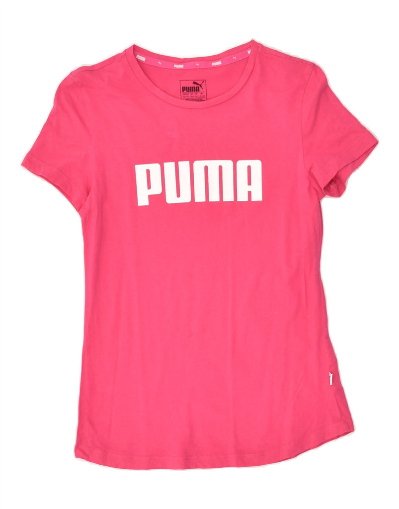 PUMA Girls Graphic T-Shirt Top 13-14 Years Pink Cotton | Vintage Puma | Thrift | Second-Hand Puma | Used Clothing | Messina Hembry 