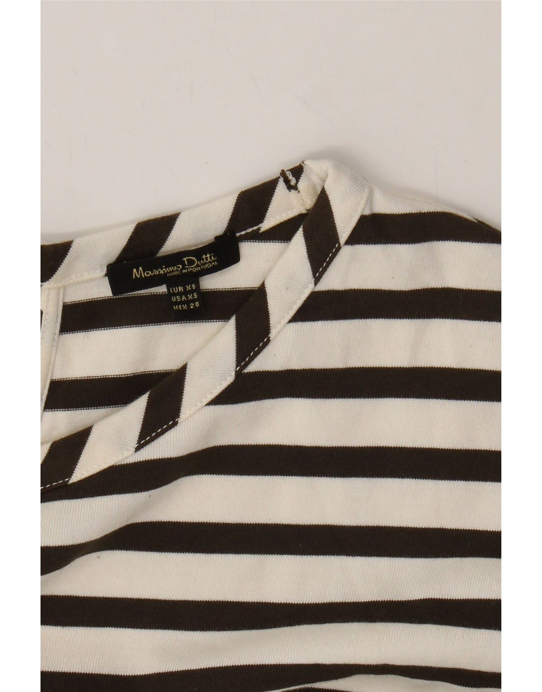 MASSIMO DUTTI Womens Shift Dress UK 6 XS White Striped Cotton Vintage Massimo Dutti and Second-Hand Massimo Dutti from Messina Hembry 