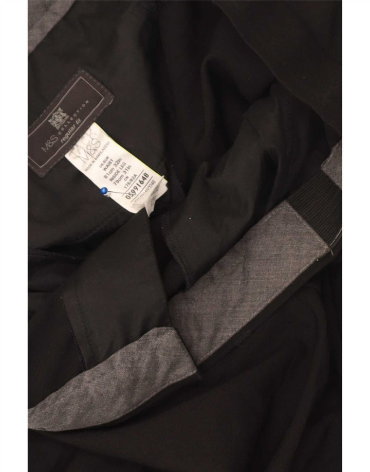 Marks & Spencer Mens Straight Regular Fit Suit Trousers W32 L31 Black