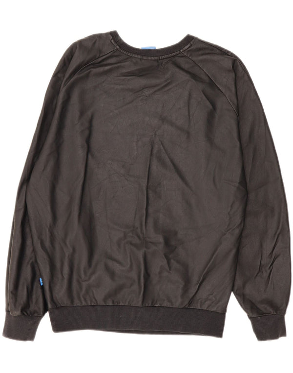 Adidas Womens Graphic Oversized Sweatshirt Jumper UK 8 Small Black