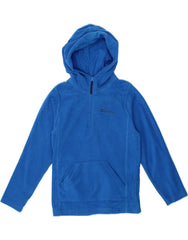 MOUNTAIN WAREHOUSE Boys Fleece Hoodie Jumper 9-10 Years Blue Polyester