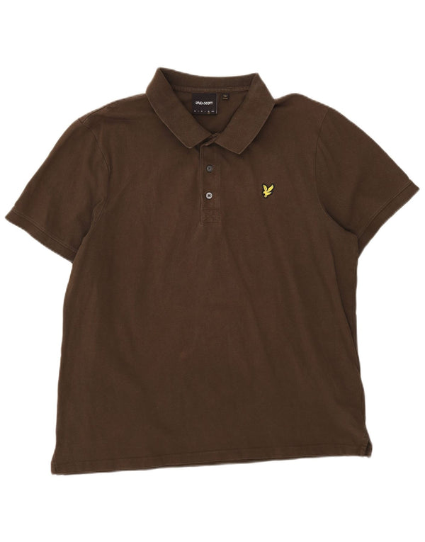 Lyle & Scott Mens Polo Shirt XL Khaki Cotton