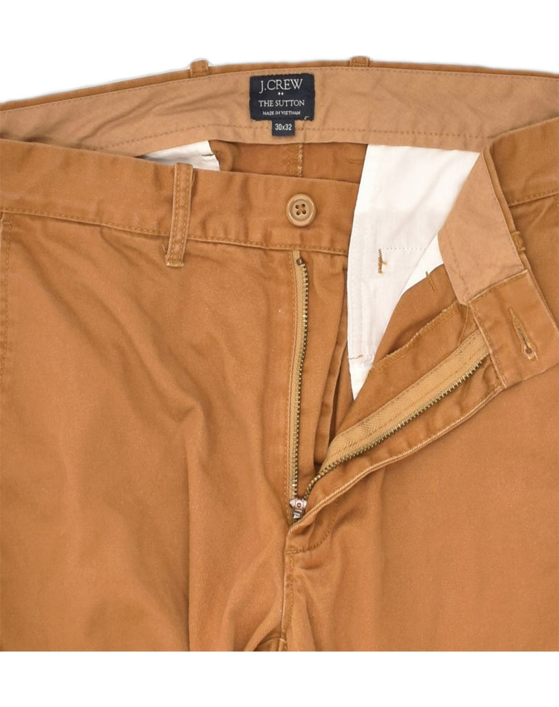 J. CREW Mens The Sutton Straight Chino Trousers W30 L32 Brown Cotton | Vintage J. Crew | Thrift | Second-Hand J. Crew | Used Clothing | Messina Hembry 