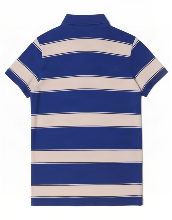 Abercrombie & Fitch Mens Muscle Polo Shirt XL Blue Striped Cotton