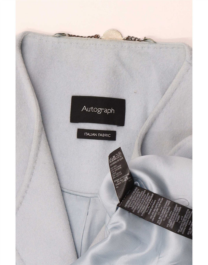 Marks & Spencer Womens Autograph Overcoat UK 12 Medium Blue Classic