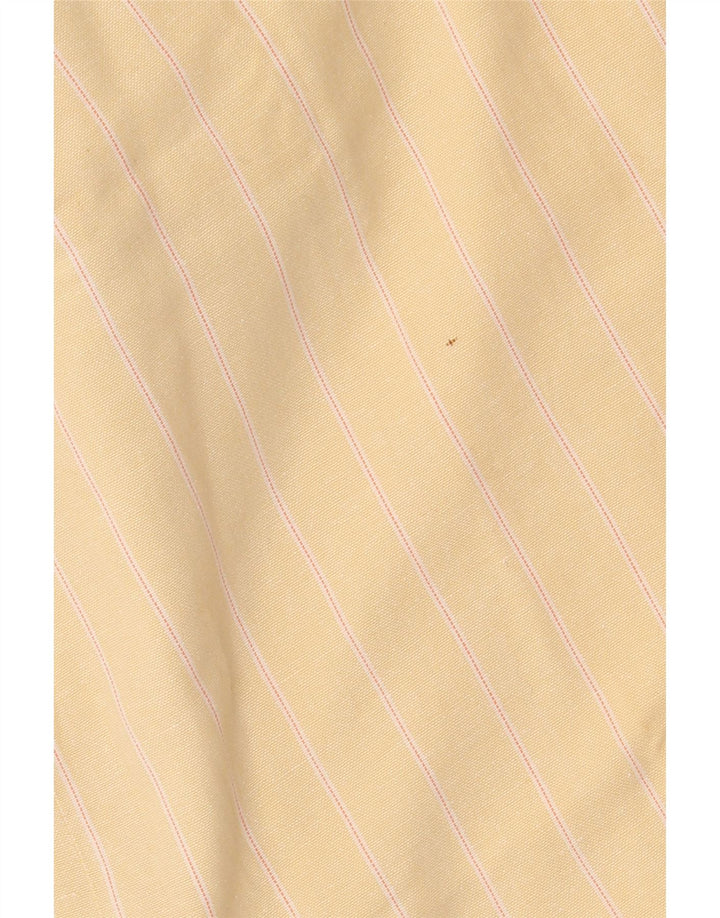 Wrangler Mens Shirt Size 16 Large Yellow Pinstripe
