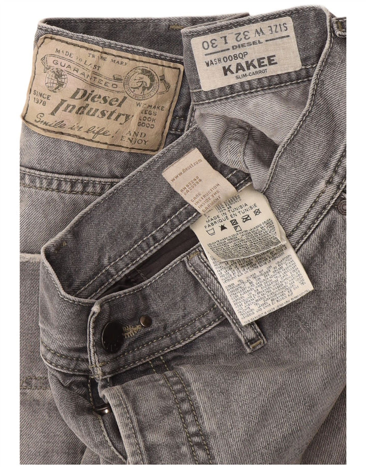 Diesel Mens Kakee Carrot Slim Jeans W32 L30 Grey Cotton