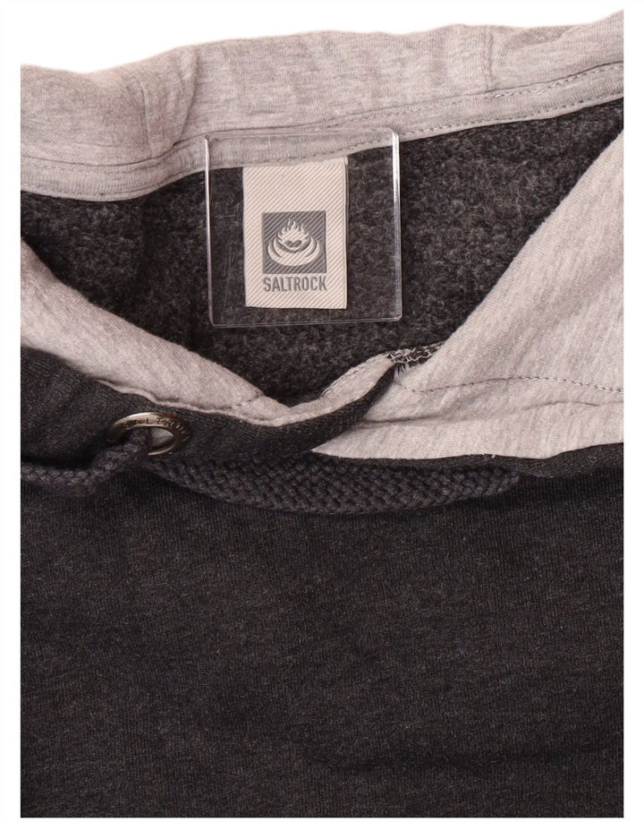 SALTROCK Mens Hoodie Jumper Medium Grey Cotton