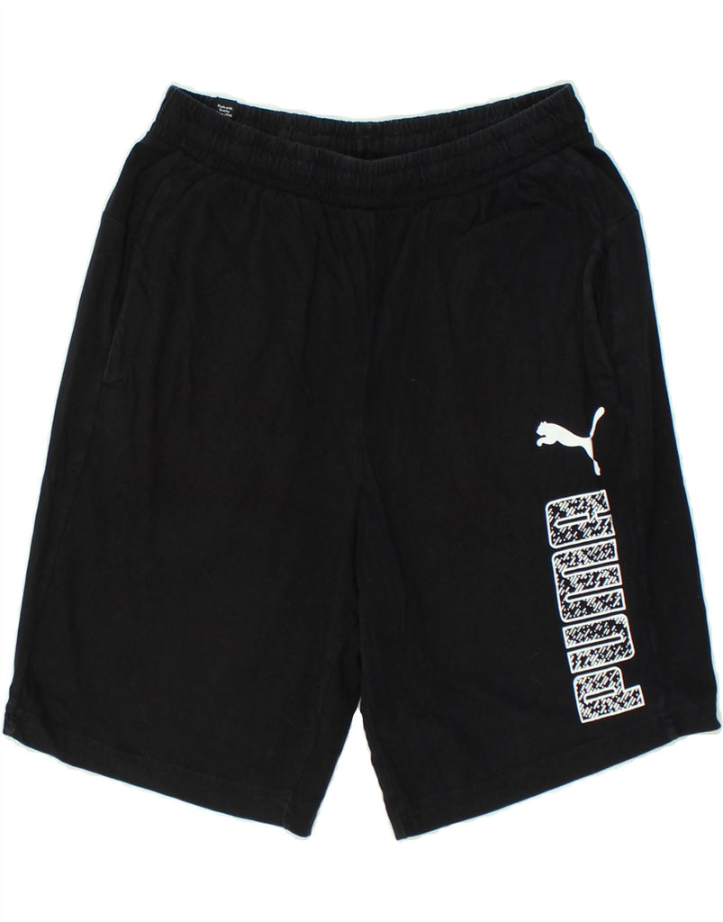 PUMA Mens Graphic Sport Shorts Small Black | Vintage Puma | Thrift | Second-Hand Puma | Used Clothing | Messina Hembry 