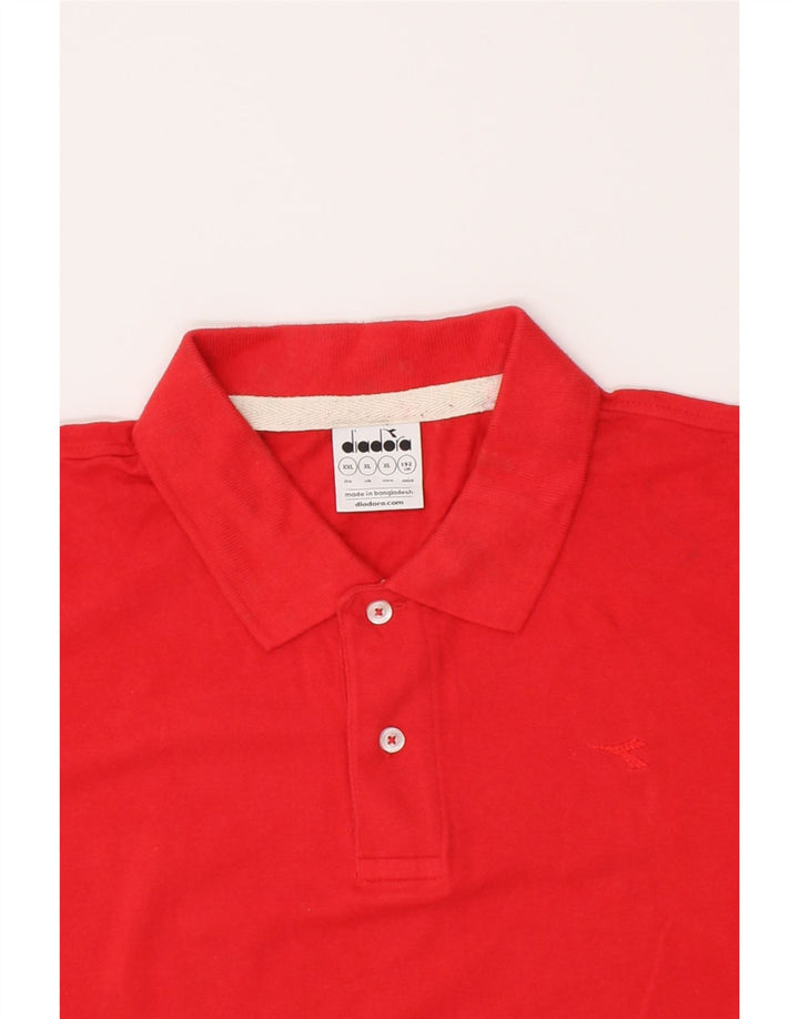 DIADORA Mens Polo Shirt XL Red Cotton Vintage Diadora and Second-Hand Diadora from Messina Hembry 