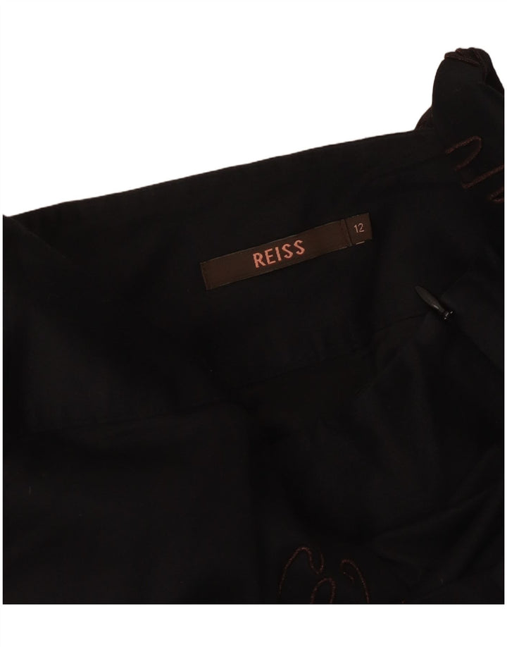 Reiss Womens A-Line Skirt UK 12 Medium W26  Black Geometric