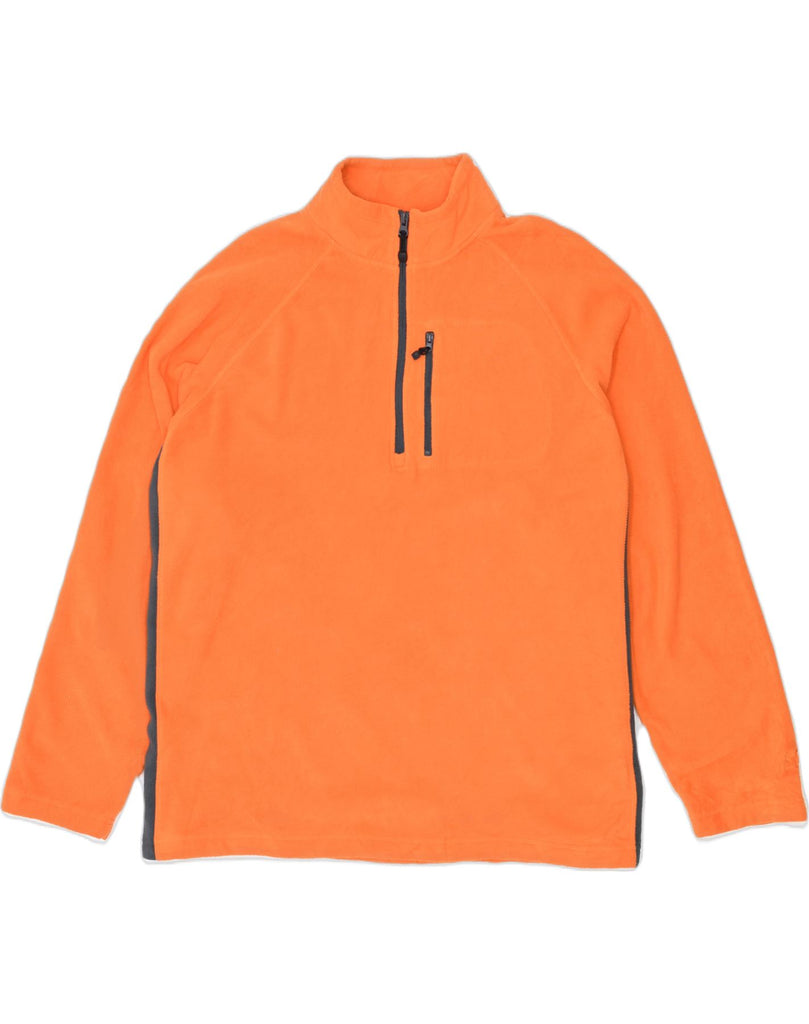 STARTER Mens Zip Neck Fleece Jumper UK 46/48 XL Orange Polyester | Vintage | Thrift | Second-Hand | Used Clothing | Messina Hembry 