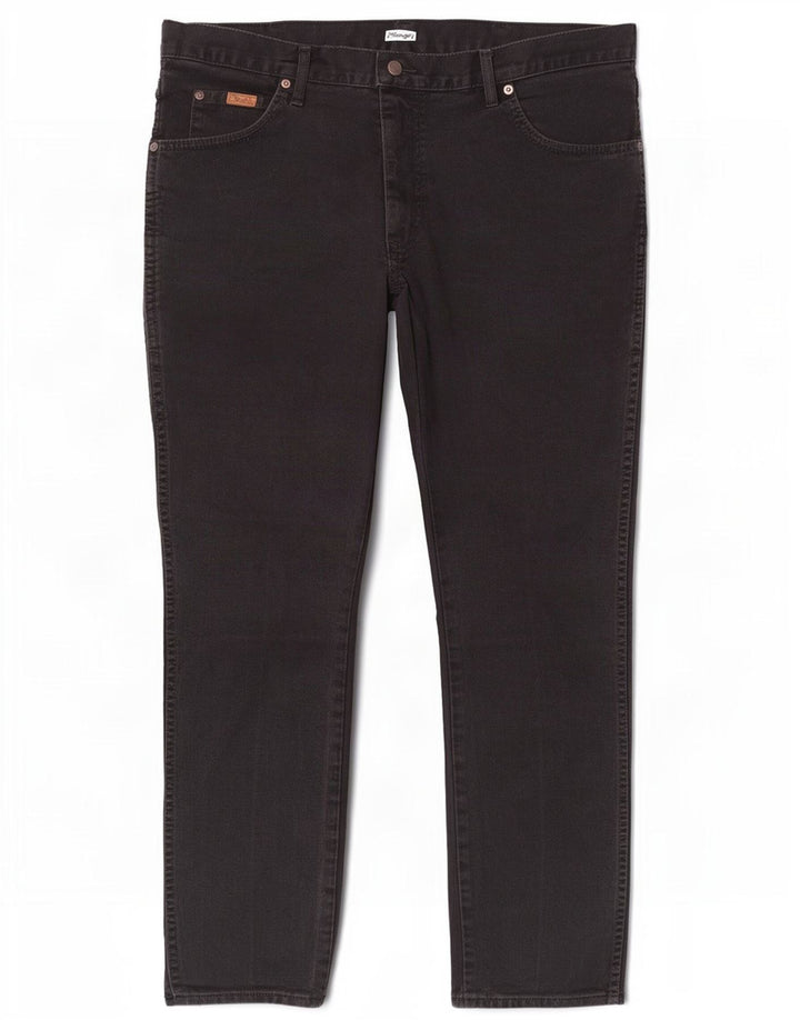 Wrangler Mens Texas Straight Jeans W35 L30 Black Cotton