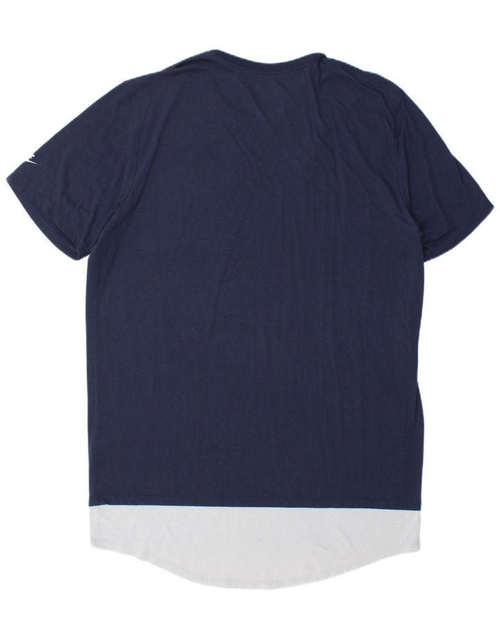 Nike Mens Athletic Cut T-Shirt Top XL Navy Blue Colourblock Polyester