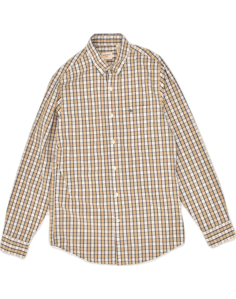 DOCKERS Mens Shirt Small Beige Check Cotton | Vintage Dockers | Thrift | Second-Hand Dockers | Used Clothing | Messina Hembry 