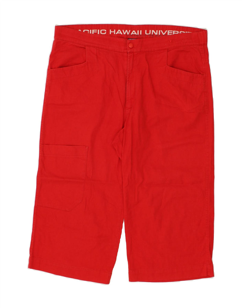 CHAMPION Mens Cargo Capri Trousers Medium W36 L19 Red Cotton | Vintage Champion | Thrift | Second-Hand Champion | Used Clothing | Messina Hembry 