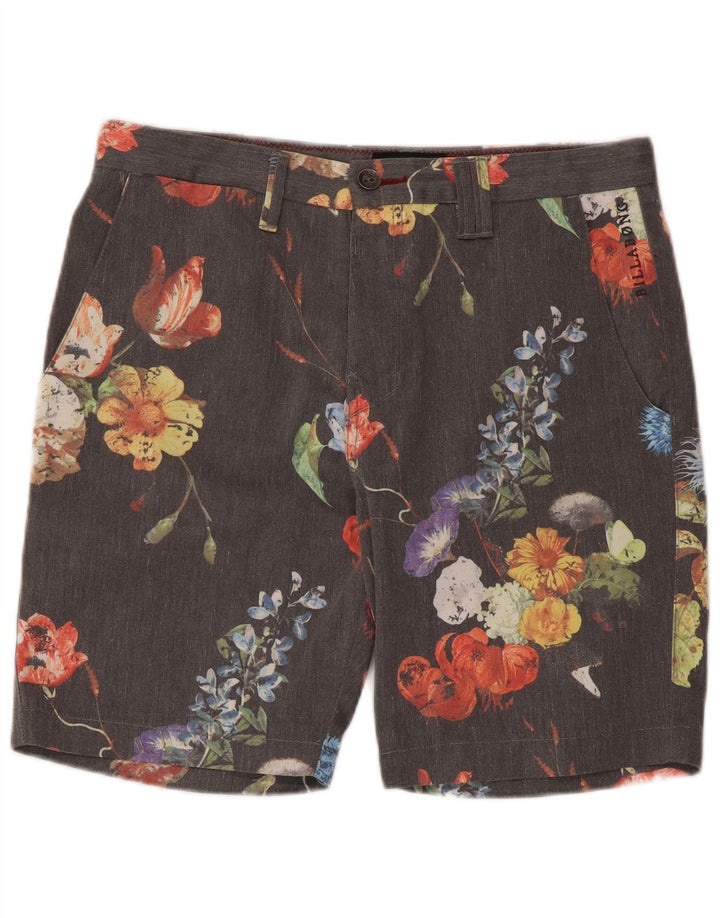 Billabong Mens Chino Shorts W30 Medium Grey Floral Polyester