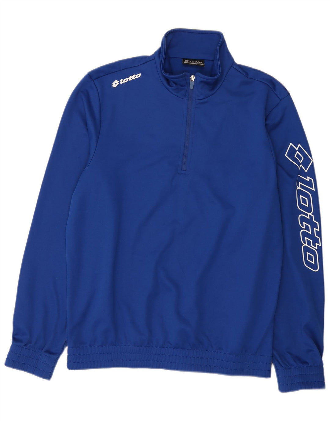 Lotto Mens Graphic Zip Neck Sweatshirt Jumper Medium Blue Polyester