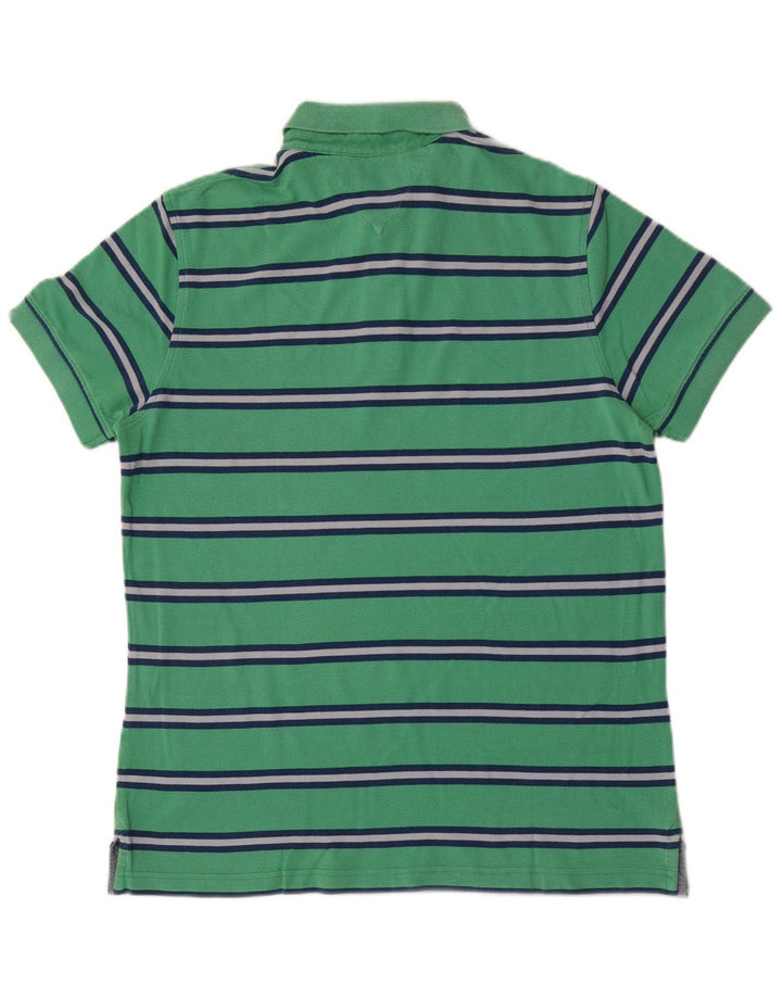 Tommy Hilfiger Mens Custom Fit Polo Shirt Medium Green Striped
