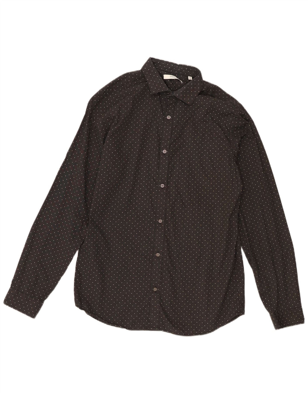 Jack & Jones Mens Shirt Size 40 Medium Black Polka Dot