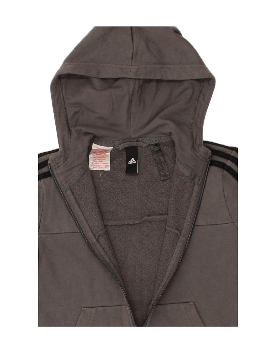 ADIDAS Boys Zip Hoodie Sweater 9-10 Years Grey Cotton Vintage Adidas and Second-Hand Adidas from Messina Hembry 
