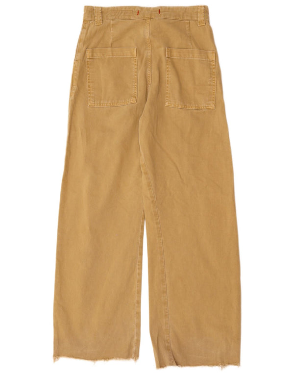 Zara Womens High Waist Wide Leg Jeans XS W28 L28 Beige