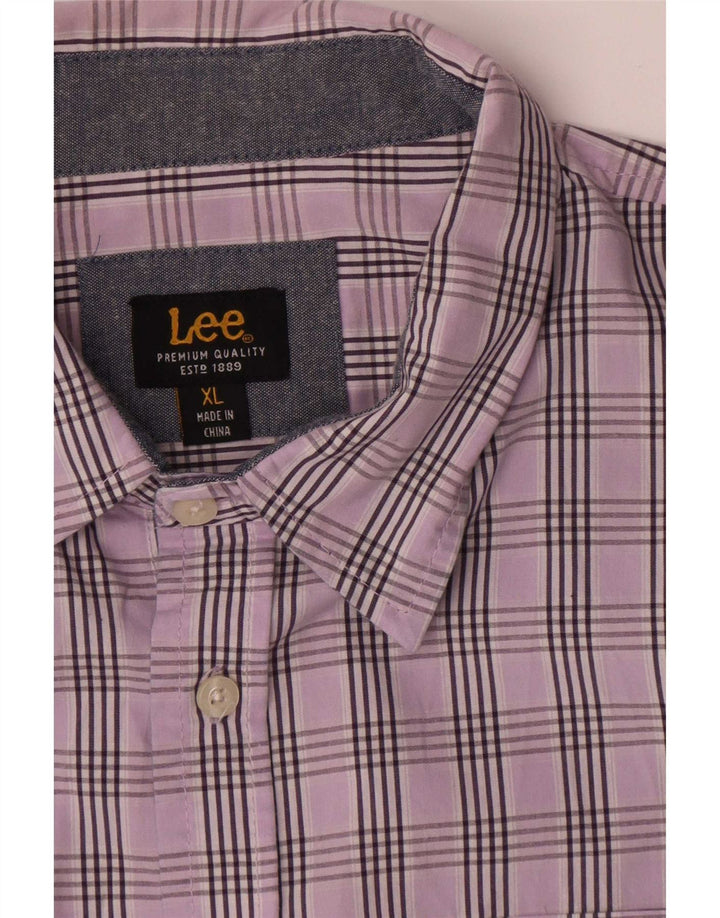 Lee Mens Shirt XL Purple Check Cotton