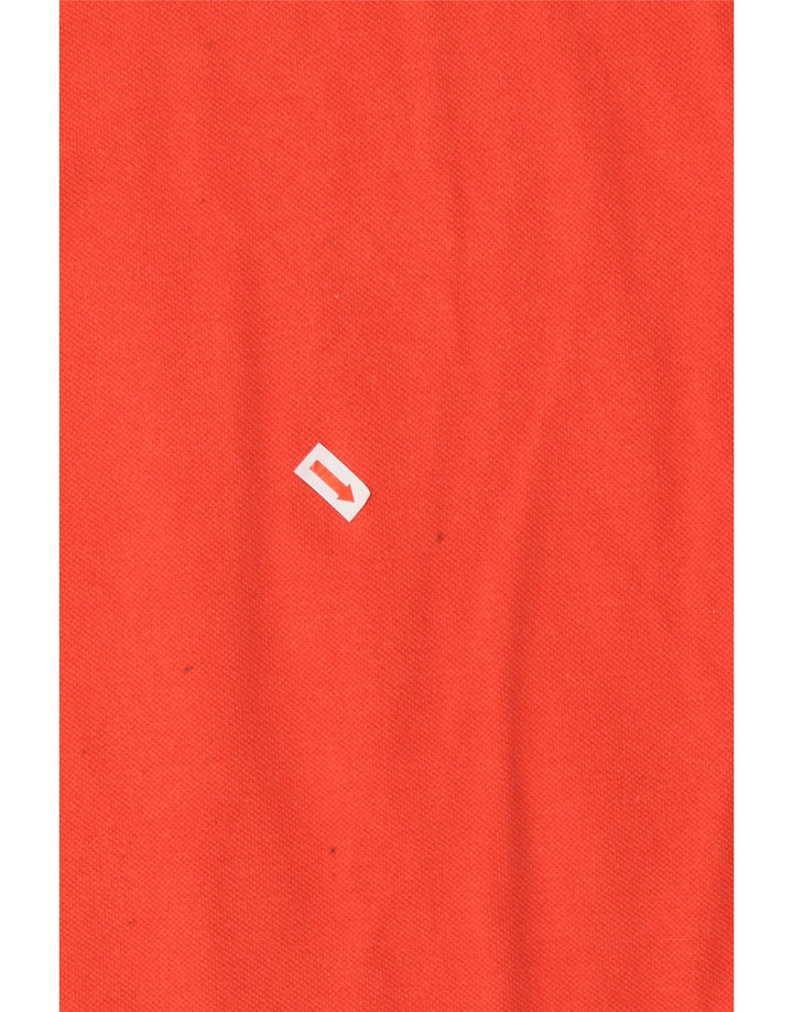 PUMA Mens Graphic Polo Shirt Large Orange Colourblock Cotton Vintage Puma and Second-Hand Puma from Messina Hembry 