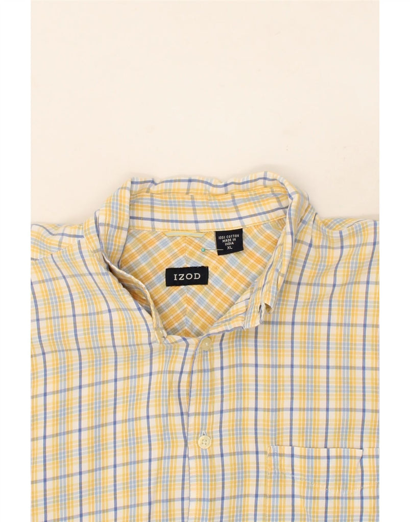 IZOD Mens Shirt XL Yellow Check Cotton Vintage Izod and Second-Hand Izod from Messina Hembry 