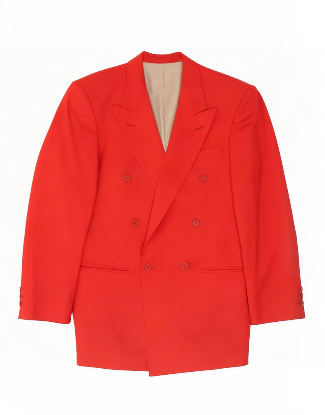 Vintage Mens Double Breasted Blazer Jacket IT 48 Medium Red New Wool