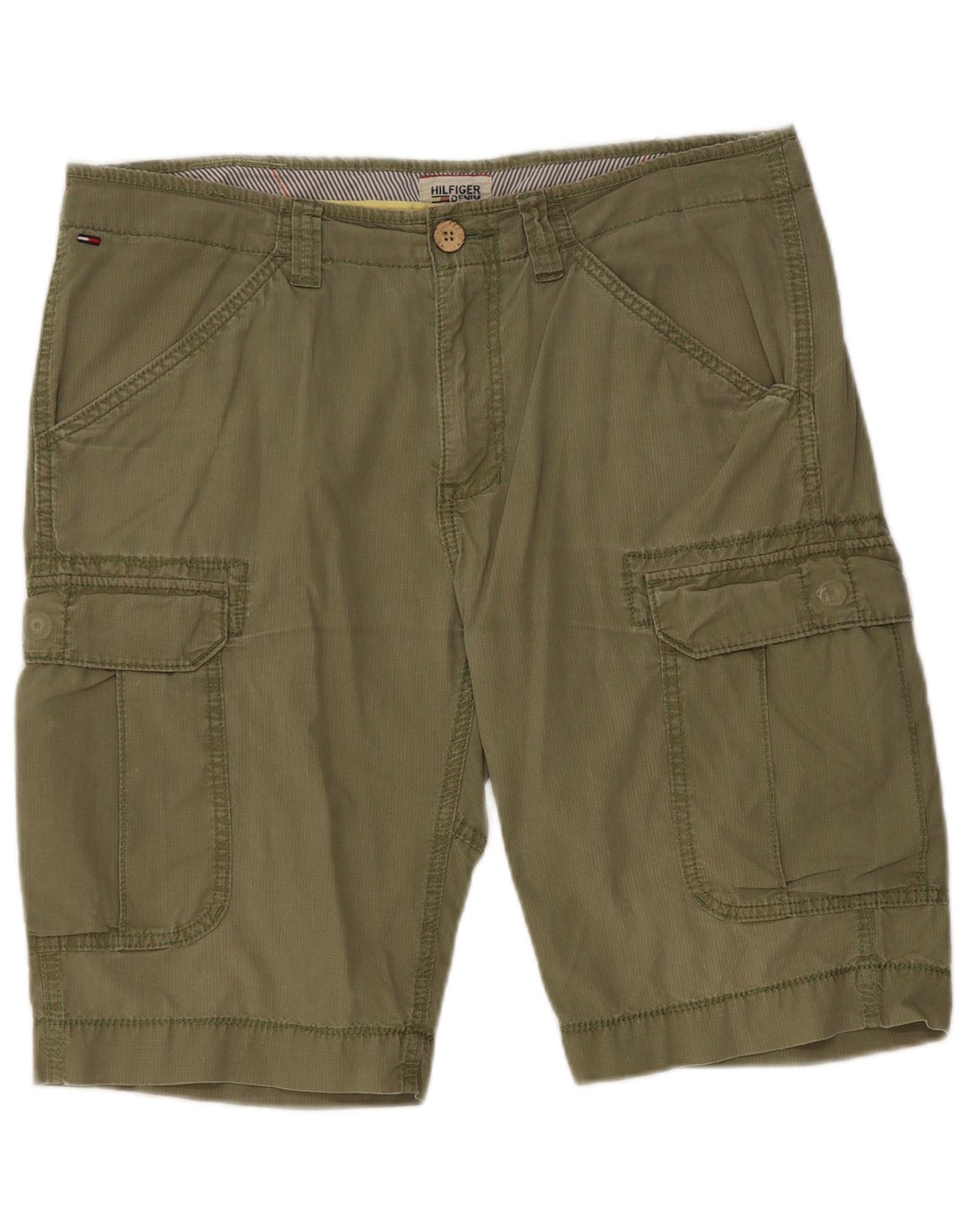 Tommy Hilfiger Mens Cargo Shorts W34 Large Khaki Cotton