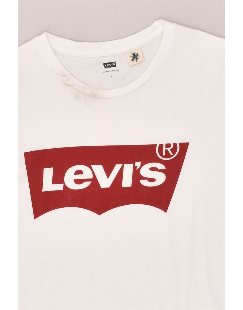 LEVI'S Mens Graphic T-Shirt Top Large White Cotton | Vintage Levi's | Thrift | Second-Hand Levi's | Used Clothing | Messina Hembry 