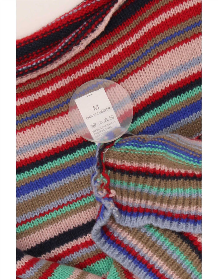 Vintage Womens Boat Neck Jumper Sweater UK 14 Medium Multicoloured Striped