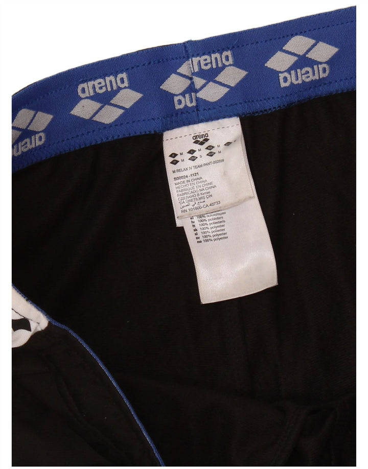 ARENA Mens Graphic Tracksuit Trousers Medium  Black Colourblock Polyester